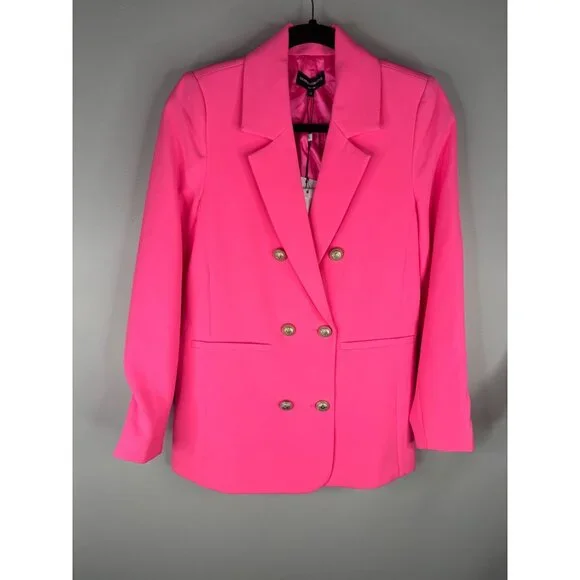 Generation Love Leighton Crepe Blazer Jacket Double Breasted Ultra Pink XS NWT